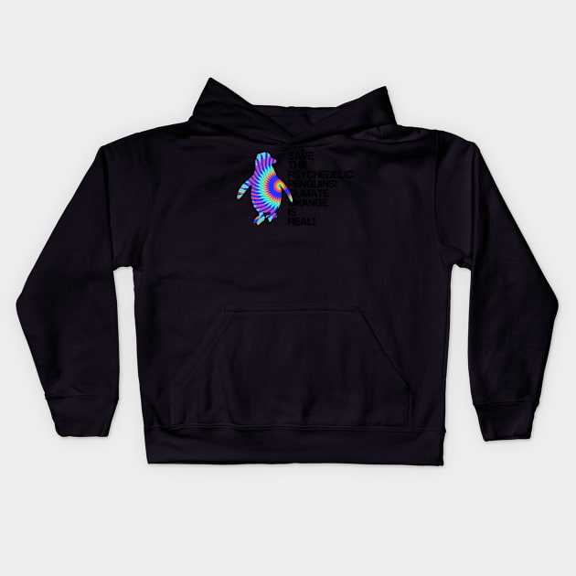 Psychedelic Penguins | Global Warming & Climate Change Kids Hoodie by MeatMan